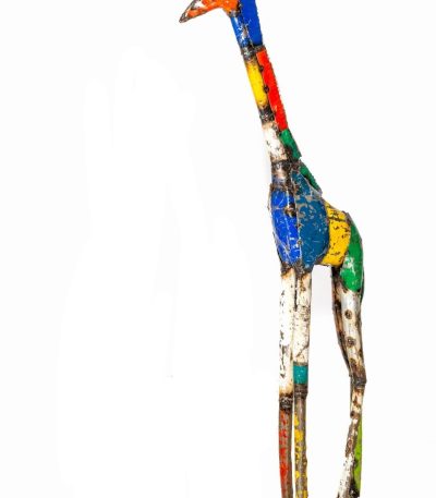 Metal colourful giraffe for indoors and outdoors