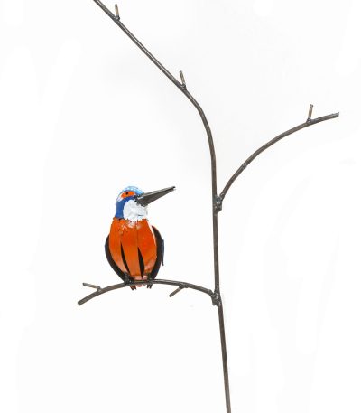 METAL KINGFISHER ON TREE